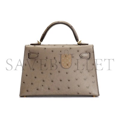 HERMÈS MASTER MINI KELLY 20 HANDBAG OSTRICH 302025 (19*12*5.5cm) HERMÈS MASTER MINI KELLY 20 HANDBAG OSTRICH 302025 (19*12*5.5cm)